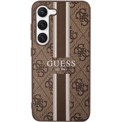 Guess GUHCS23SP4RPSW S23 S911 brązowy/brown hardcase 4G Printed Stripe