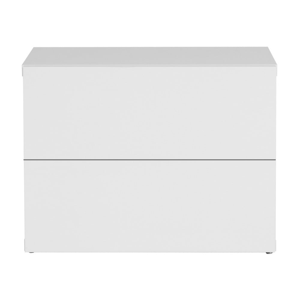Biała szafka nocna z 2 szufladami TemaHome Aurora