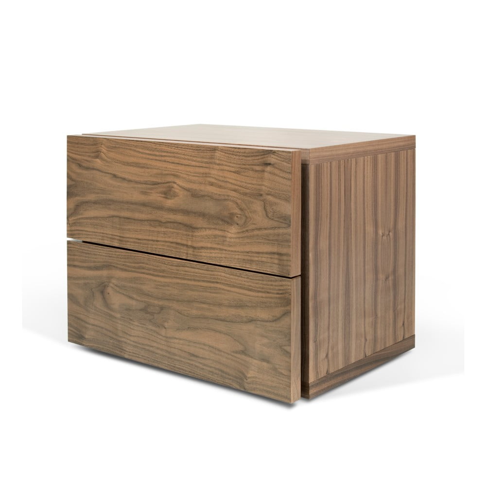 Brązowa szafka nocna z 2 szufladami TemaHome Aurora