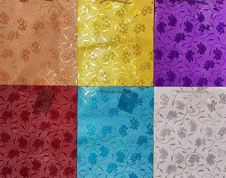 Torebka ozdobna Lux brokat złocona średnia - Panorama