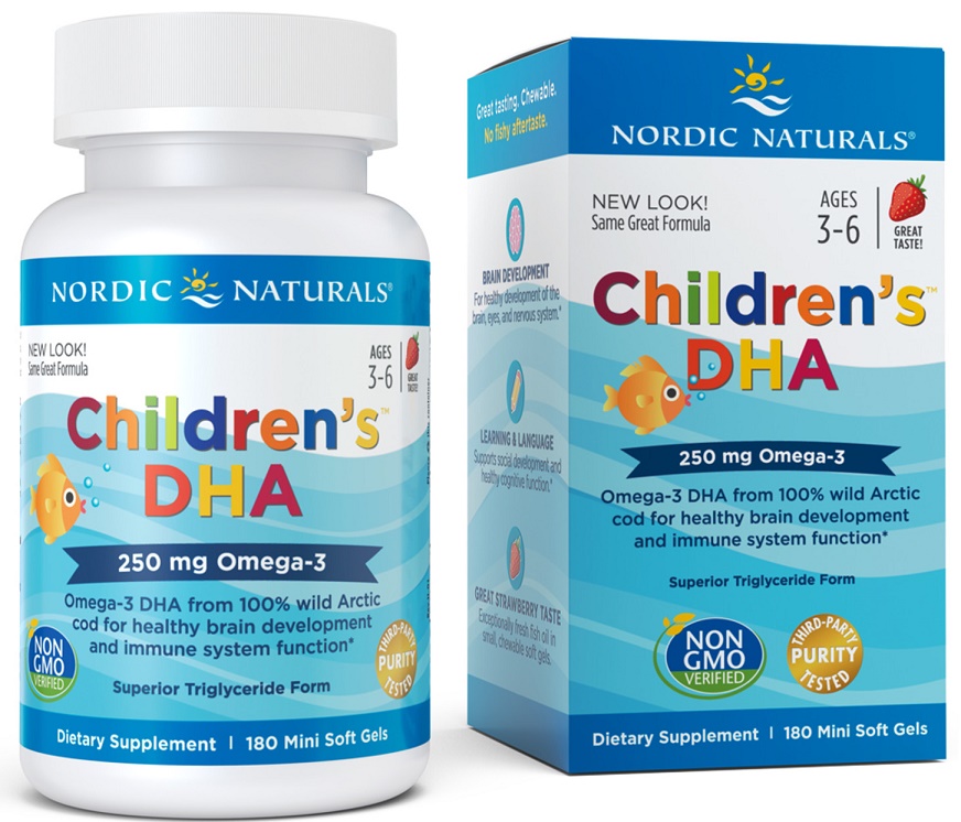 Omega Pharma NORDIC NATURALS Nordic Naturals Childrens DHA 3 225mg dla dzieci 3+ smak truskawkowy 180 kapsułek 1125067