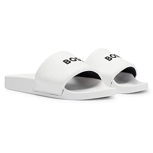 BOSS Męskie klapki Reese Napu Slide, White100, 38 EU, White100, 38 EU