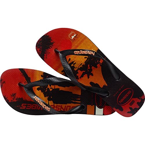 Havaianas Męskie klapki Hype BlackBlack Black Czarne/Czarne/Czarne/Begonia Orange, 11,5/13 UK, Czarny czarny begonia pomarańczowy