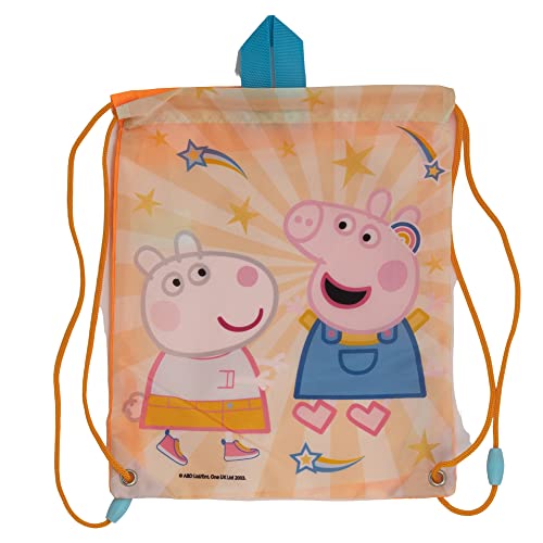 Peppa Świnka | Plecak dla chłopców i dziewcząt, torba na sznurki na przekąski dla dzieci - worek na lunch