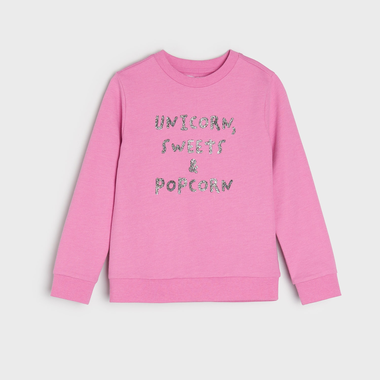 Swetry dla dziewczynek - Sinsay - Bluza z nadrukiem - Różowy - grafika 1