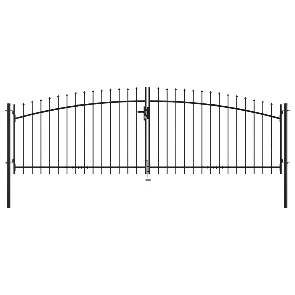 vidaXL Brama dwuskrzydłowa z grotami, 400 x 175 cm