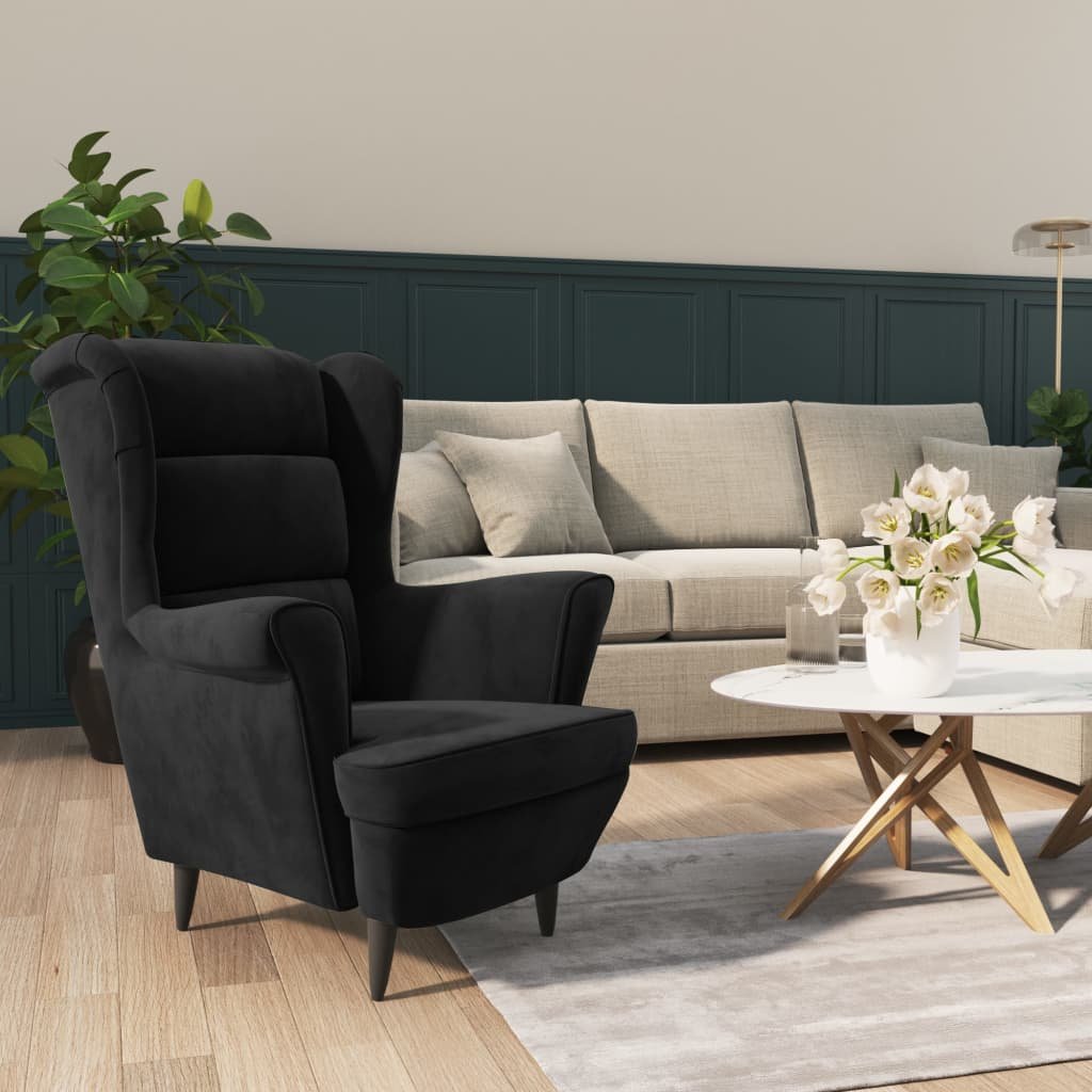 VidaXL Lumarko Fotel czarny, aksamitny! 324065 VidaXL