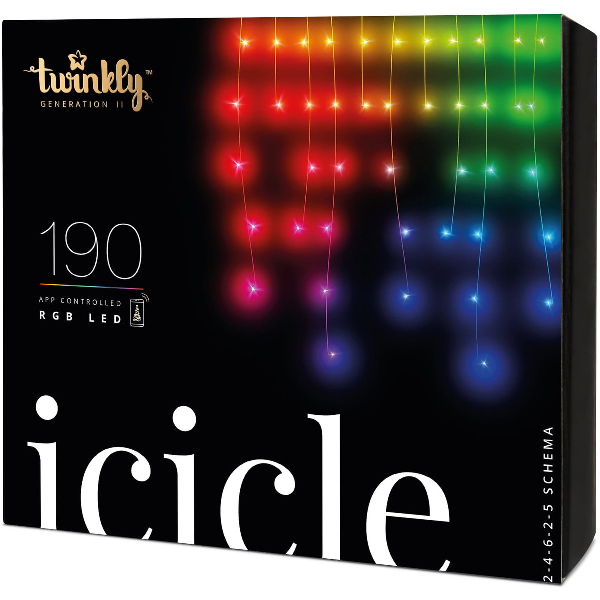 Inteligentne Sople LED Twinkly 190 RGB 5x0,7m TWI190STP-TEU