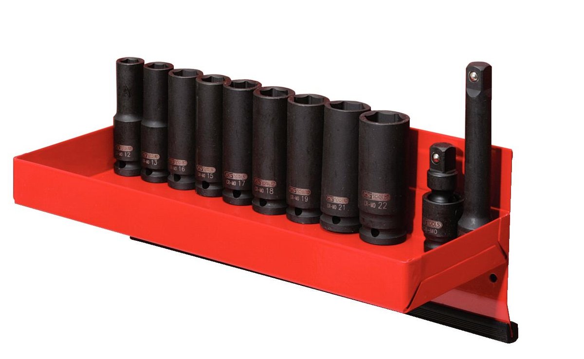KS Tools 515.0612 zestaw kluczy nasadowych 1/2 cala Sześciokątny siły, długie, 13-częściowy, 12  22 MM 515.0612