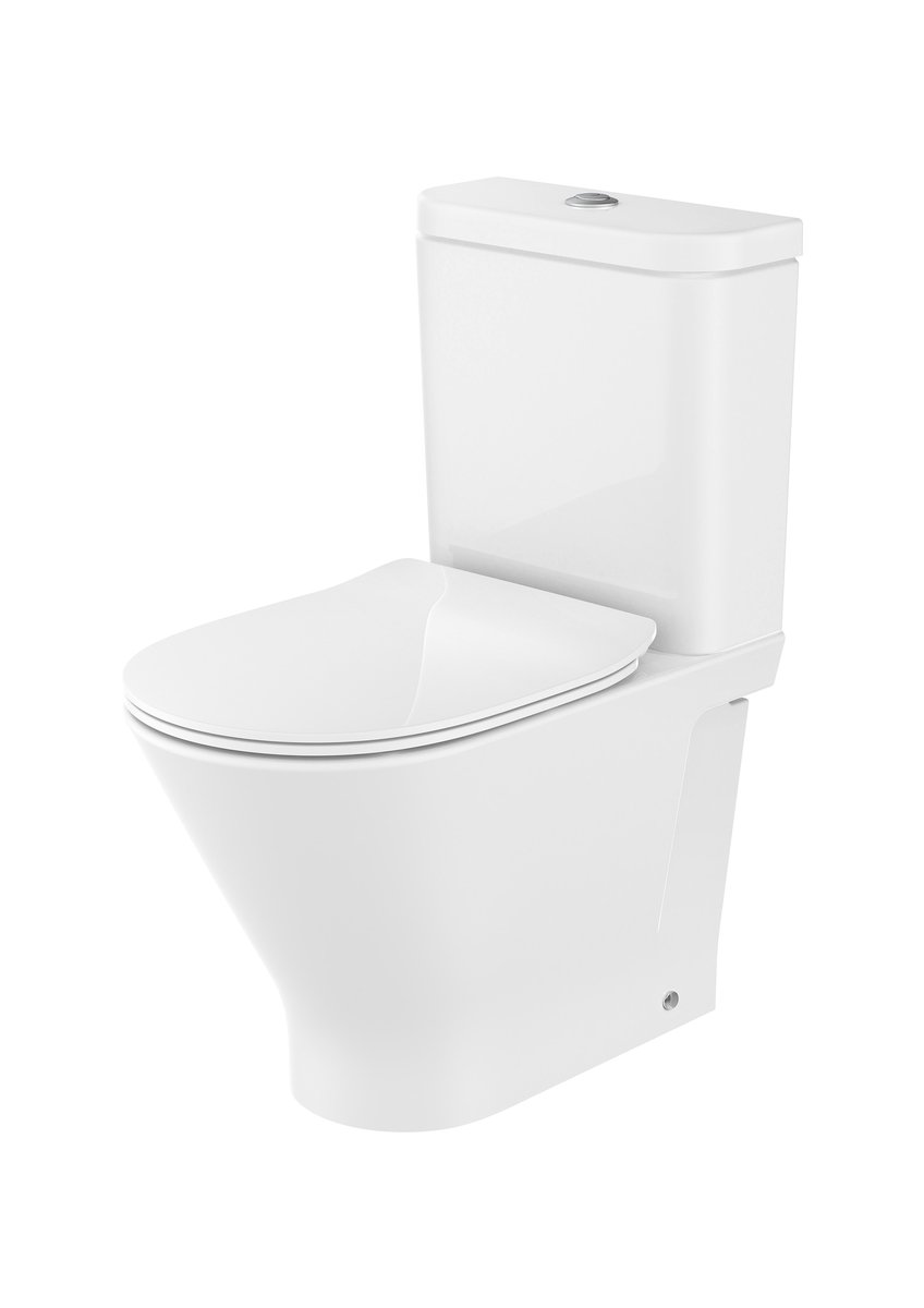 Roca Gap Round Toaleta WC kompaktowa 60x37x79 cm bez kołnierza Rimless biała A3420N7000