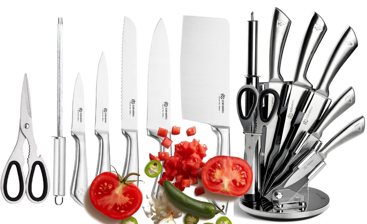 Edenberg Zestaw noży z ostrzałką