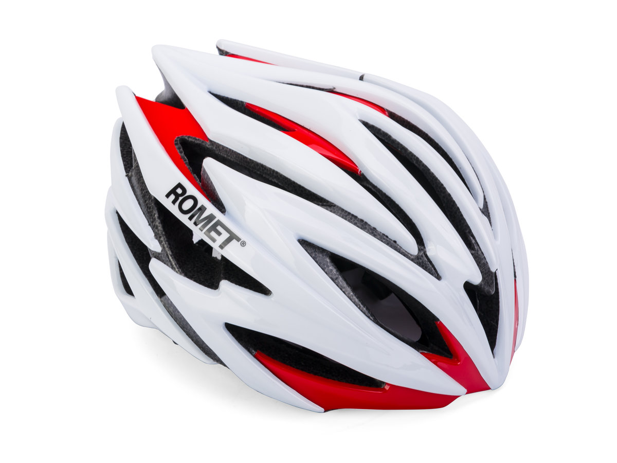 Kask rowerowy Romet 109 biało czerwony rozm L (58-61)