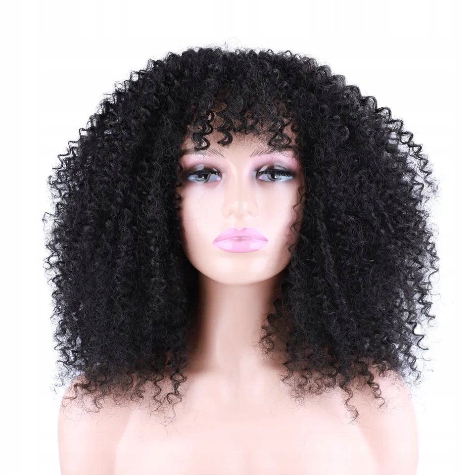 Peruka afro loki czarna kręcone włosy Jak naturaln