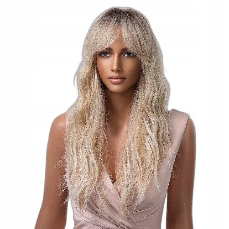 Peruka blond fale grzywka peruki Jak naturalna