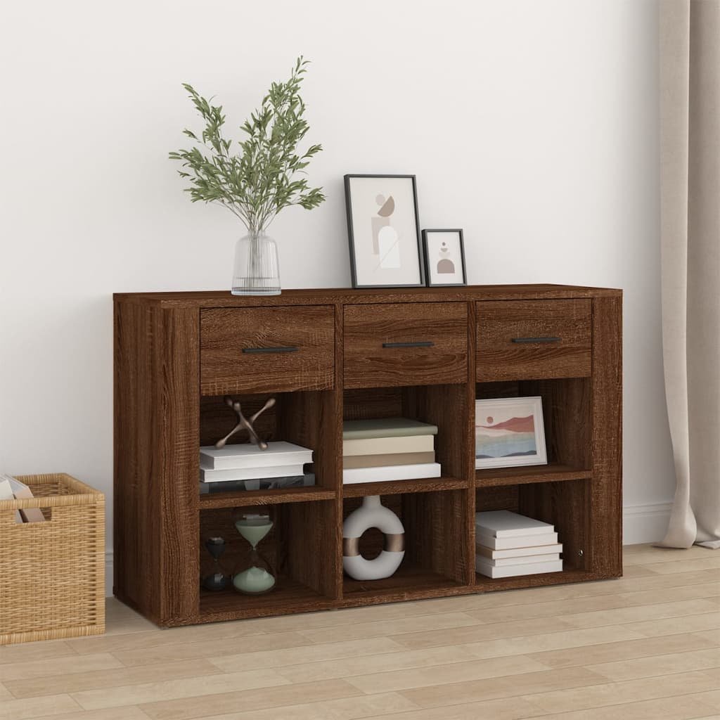 vidaXL Komoda, brązowy dąb, 100x30x59,5 cm, materiał drewnopochodny