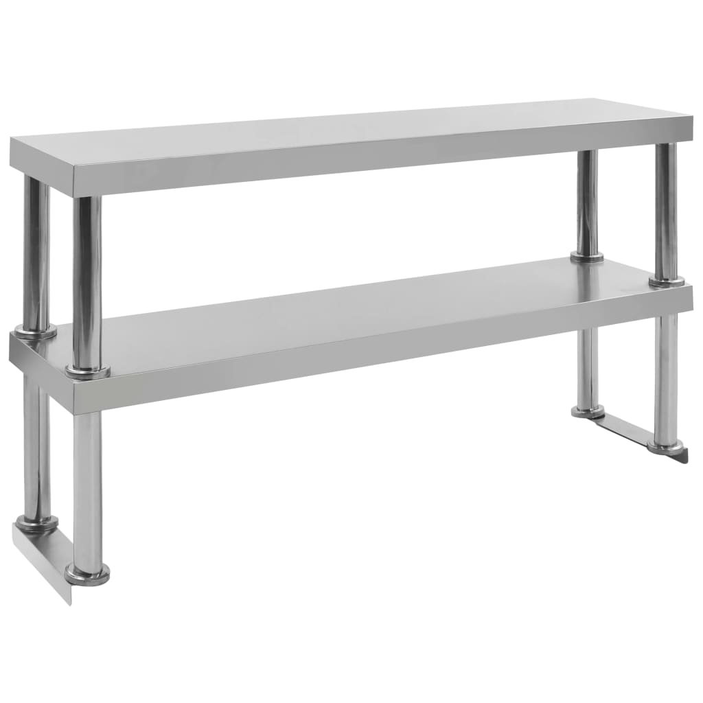 VidaXL Półka nad blat roboczy, 2 poziomy 120x30x65 cm, stal nierdzewna 51193 VidaXL