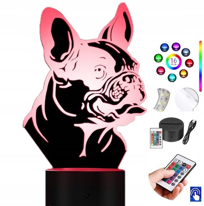 Lampka na biurko Buldog Francuski 16 LED PLEXIDO