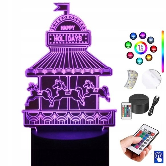 Lampka na biurko Cyrk karuzela 16kol. LED PLEXIDO