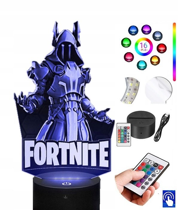 Lampka Nocna Fortnite Ice King 16 kol LED PLEXIDO