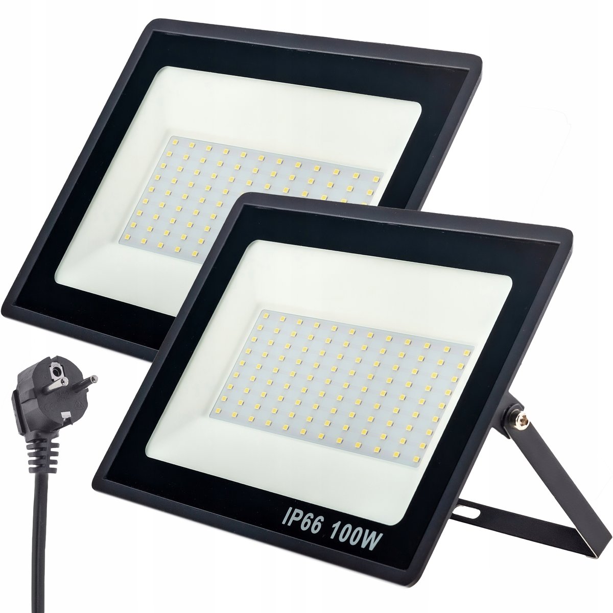 Halogen NAŚWIETLACZ LED 2x 100W 9000lm wtyczka