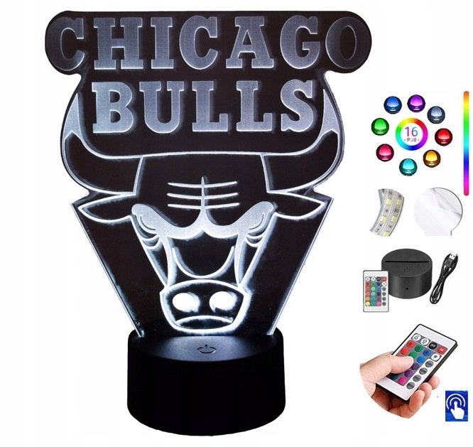 Lampka na biurko Chicago Bulls NBA 16 LED PLEXIDO
