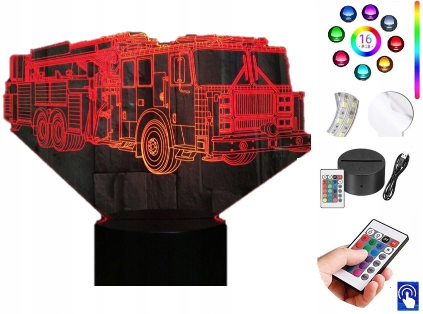 Lampka na biurko Wóz Strażacki 16kol LED PLEXIDO