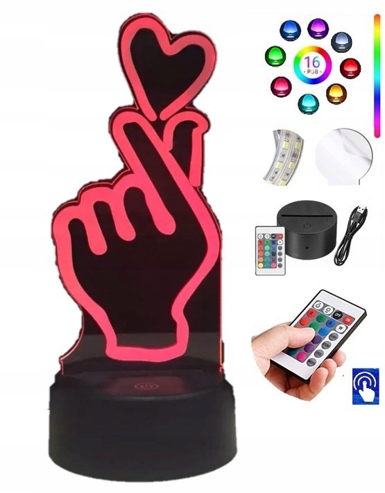 Lampka na biurko Serce Love 16 Kolorów LED PLEXIDO