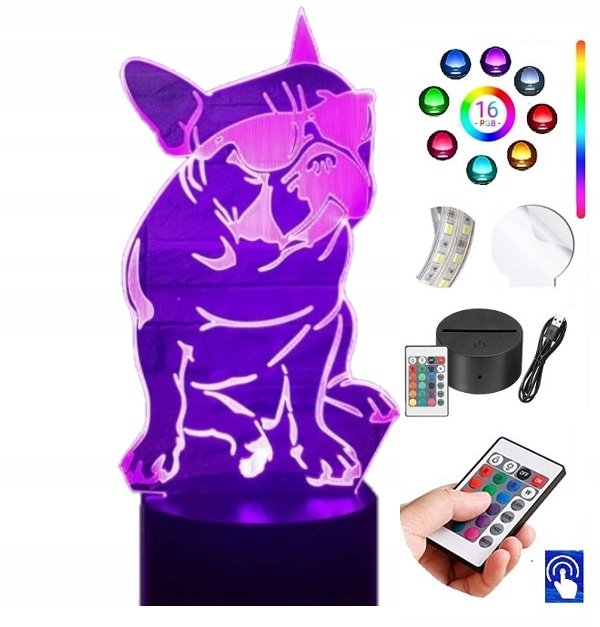 Lampka na biurko Buldog Francuski 16 LED PLEXIDO