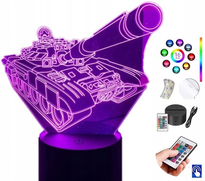 Lampka na biurko Czołg Leopard 16Kol. LED PLEXIDO