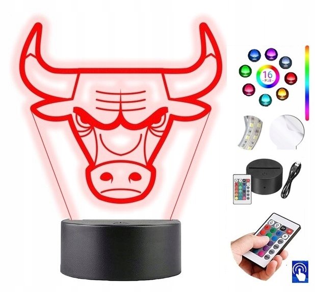 Lampka na biurko Chicago Bulls NBA 16 LED PLEXIDO