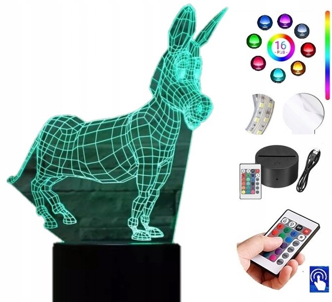 Lampka na biurko Osioł Shrek 16kolorów LED PLEXIDO