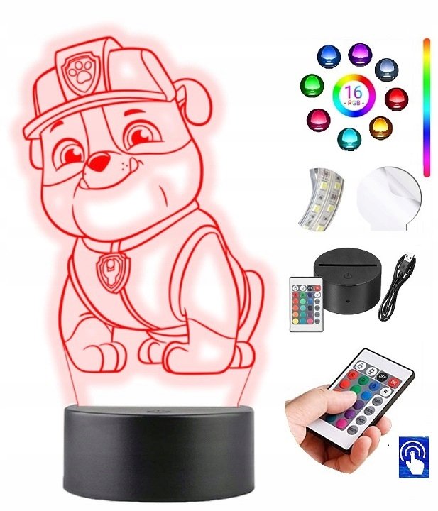 Lampka na biurko Psi Patrol Rubble 16 LED PLEXIDO