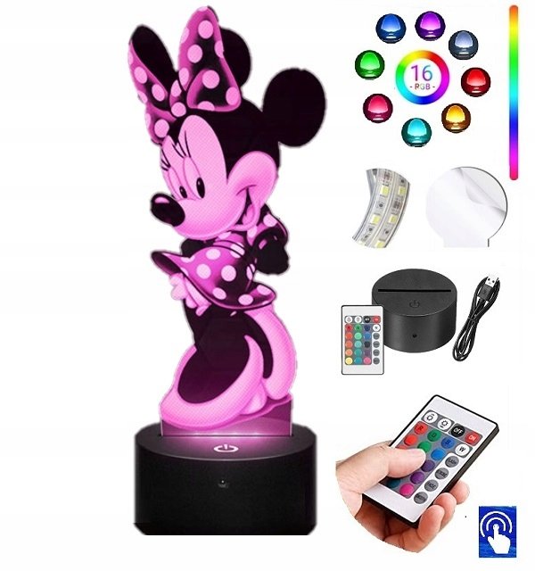 Lampka na biurko Myszka Minnie Miki 16 LED PLEXIDO
