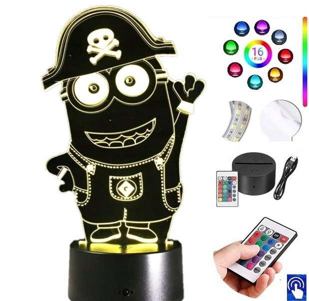 Lampka na biurko Minionki 16kolorów LED PLEXIDO
