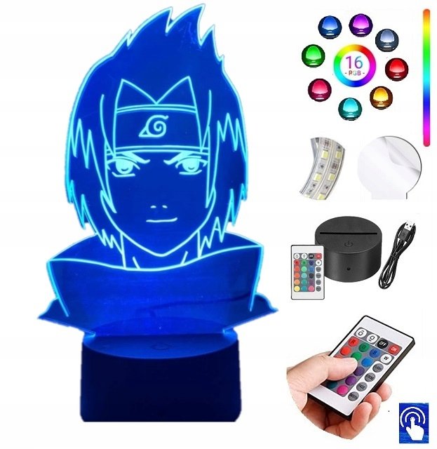 Lampka na biurko Naruto Sasuke 16 kol LED PLEXIDO