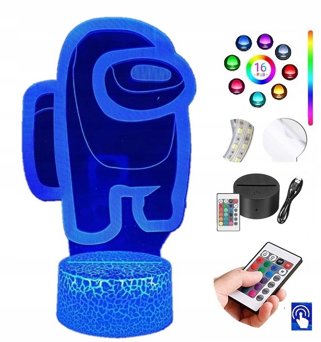 Lampka Nocna Among US Gra LED Grawer RGB PLEXIDO