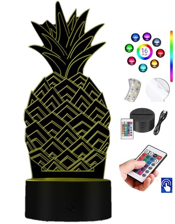 Lampka Nocna Ananas Owoc 16 kolorów LED PLEXIDO