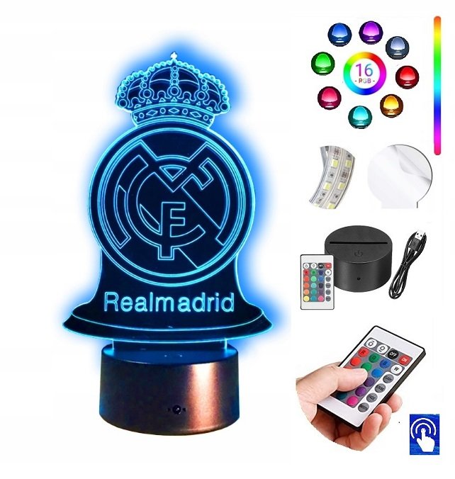 Lampka na biurko Real Madryt 16Kolorów LED PLEXIDO