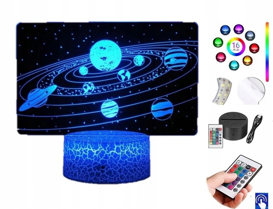 Lampka Nocna Galaktyka Kosmos Planety LED PLEXIDO