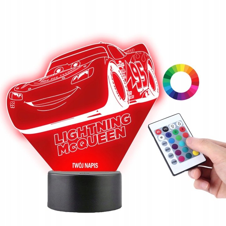 Lampka na biurko Zygzak McQueen Auta LED PLEXIDO