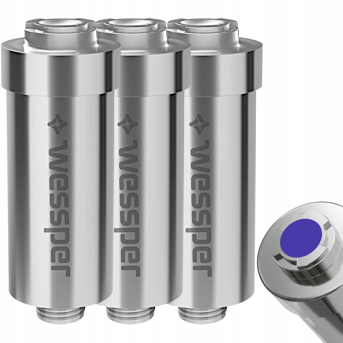 3x FILTR PRYSZNICOWY WESSPER AQUA SHOWER SILVER