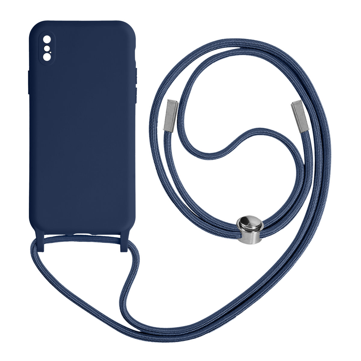 Etui na iPhone X / XS Lanyard 80 cm – niebieskie