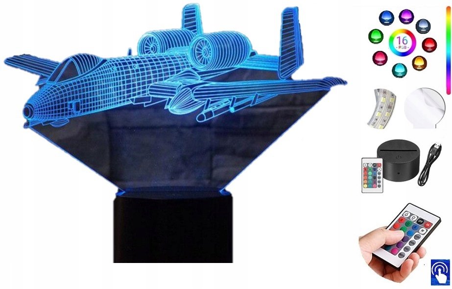 Lampka na biurko Myśliwiec Samolot 16 LED PLEXIDO