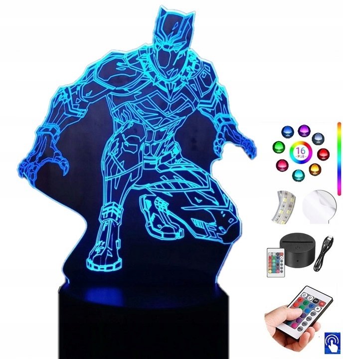Lampka na biurko Czarna Pantera 16kol. LED PLEXIDO