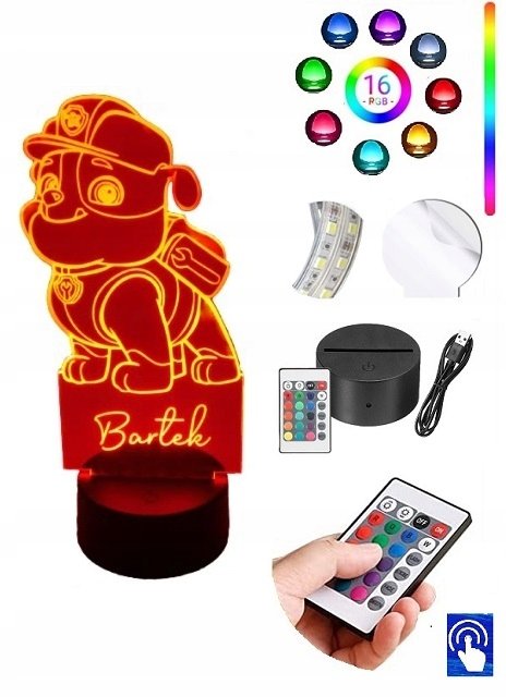 Lampka na biurko Psi Patrol Rubble 16 LED PLEXIDO