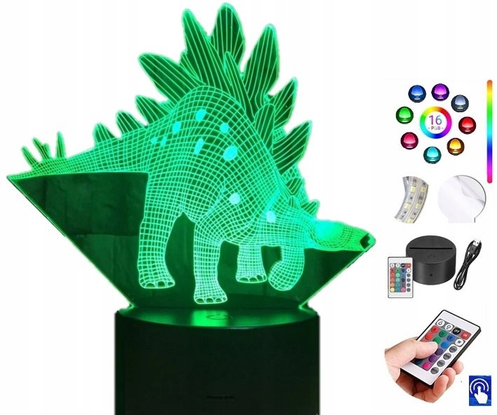 Lampka na biurko Dinozaur Stegozuar 16 LED PLEXIDO