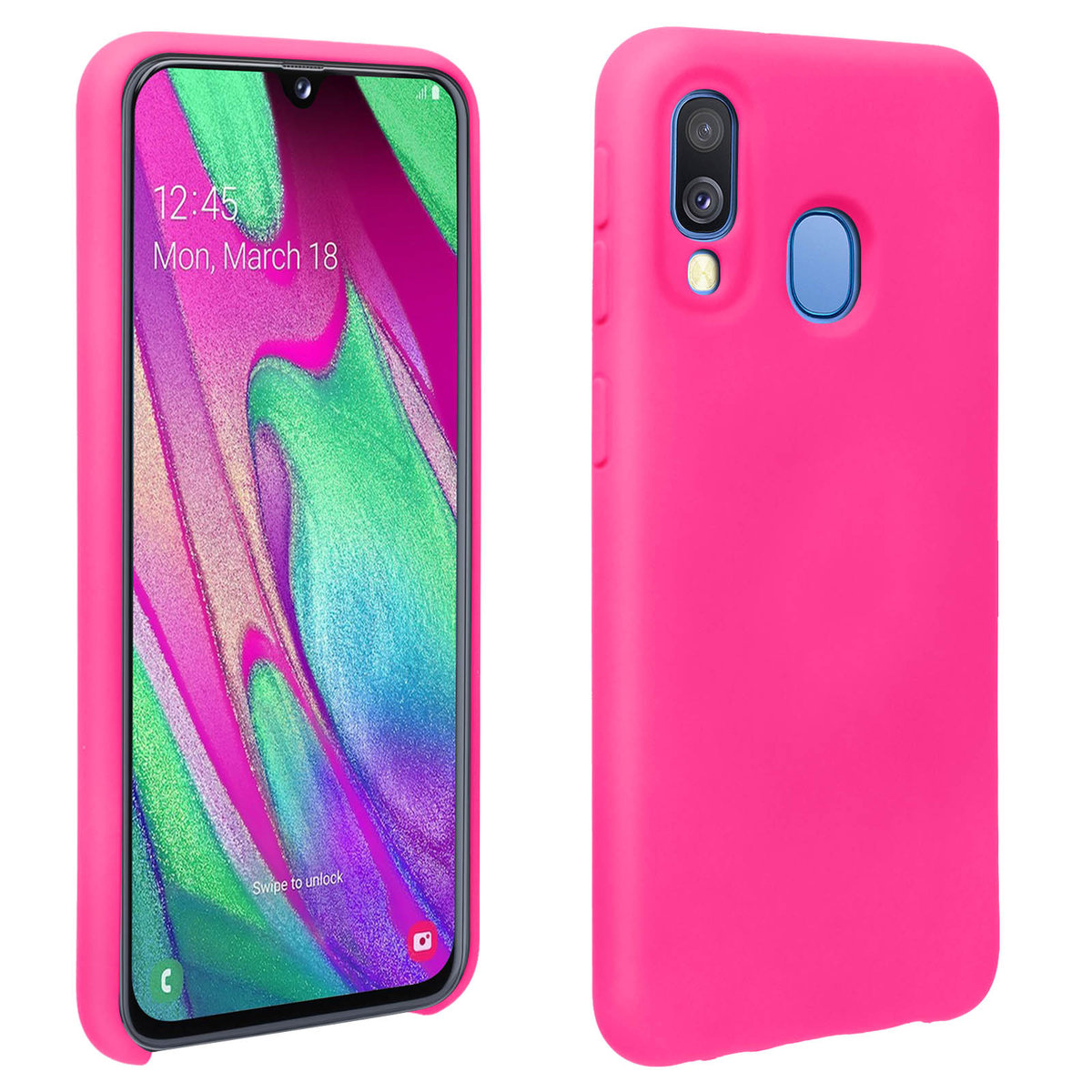 Silikonowe Półsztywne Etui Samsung Galaxy A40, Miękkie w dotyku Matowe Wykończenie - Różowe
