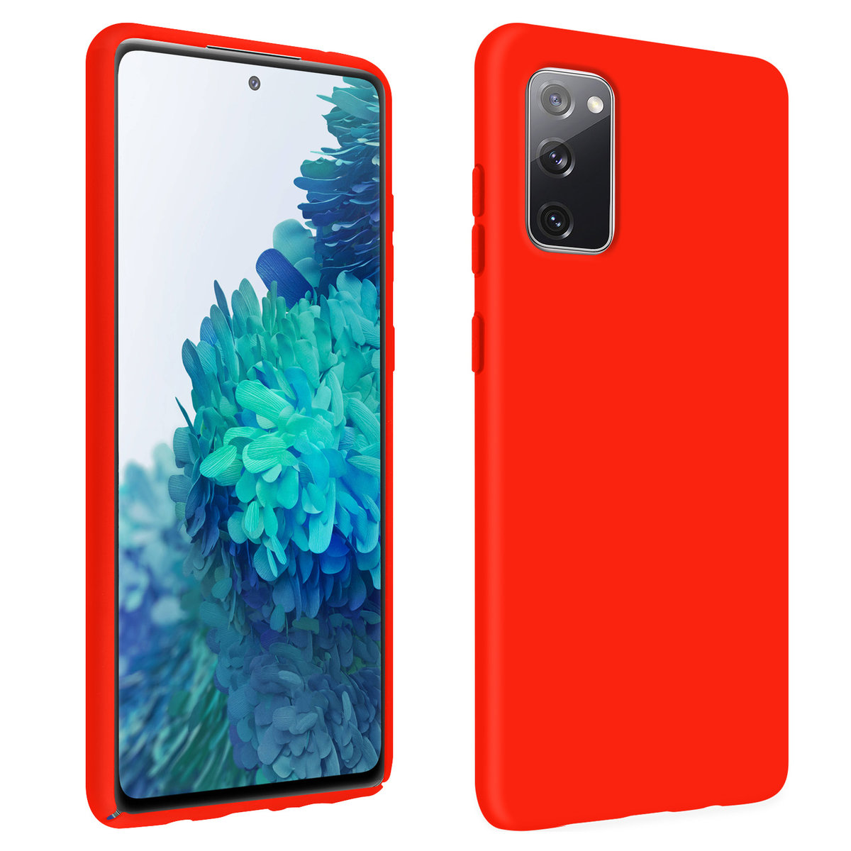 Osłona tylna Samsung Galaxy S20 FE Półsztywna, miękka w dotyku, kompatybilna z QI, czerwona