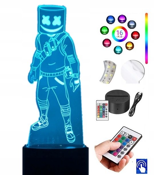 Lampka na biurko DJ Marshmello 16Kol. LED PLEXIDO