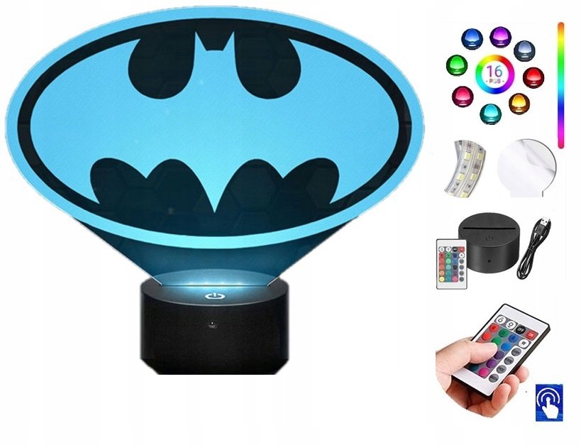 Lampka na biurko Batman Logo 16kolorów LED PLEXIDO